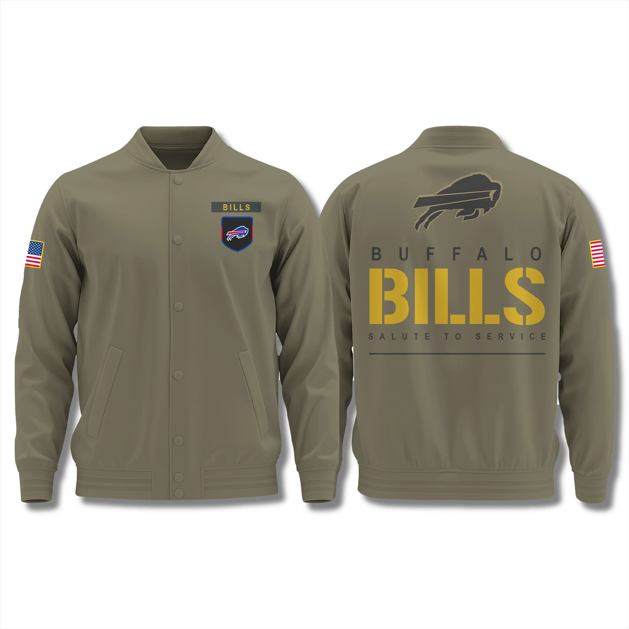 Buffalo Bills 2025 Salute to Service Varsity Jacket Buffalo Bills 2025 Salute to Service Varsity Jacket