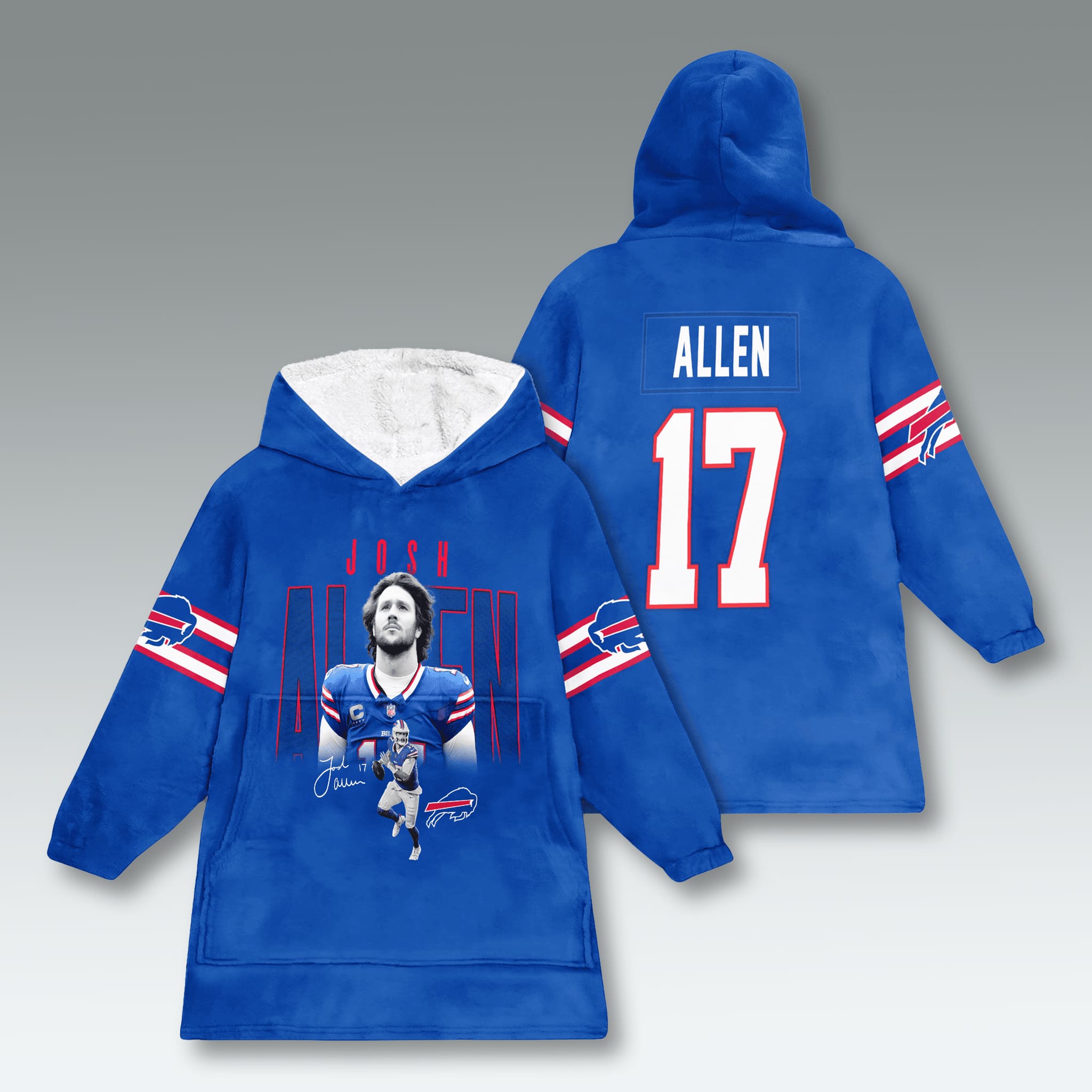 Bills Josh Allen 17 Blanket Hoodie 1 Buffalo Bills Josh Allen 17 Blanket Hoodie 2