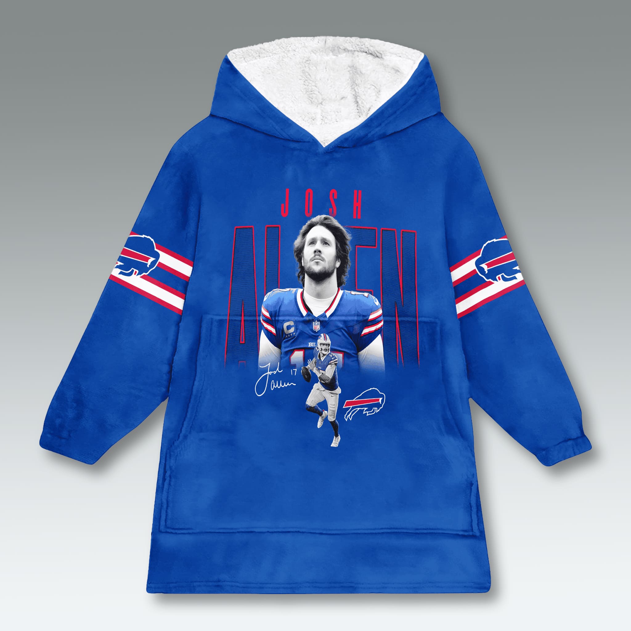 Bills Josh Allen 17 Blanket Hoodie 2 Buffalo Bills Josh Allen 17 Blanket Hoodie 3