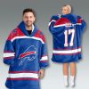 Bills Retro Blue Custom Blanket Hoodie 7 Buffalo Bills Retro Blue Custom Blanket Hoodie