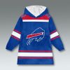 Bills Retro Blue Custom Blanket Hoodie 5 Buffalo Bills Retro Blue Custom Blanket Hoodie 3