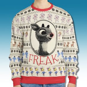 Freak Rudolph the Red Nosed Reindeer Ugly Christmas Sweater 2
