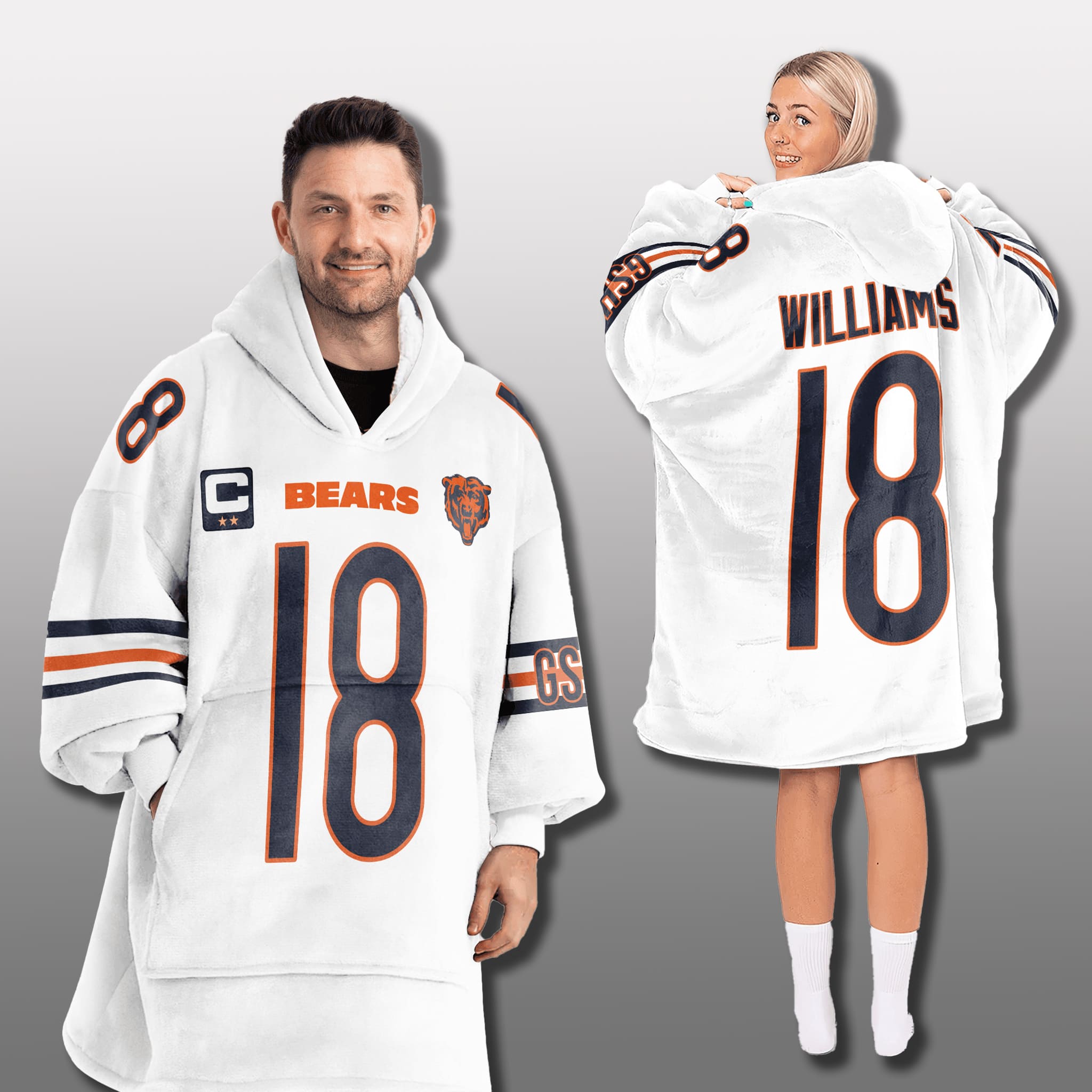 Chicago Bears Captain Unisex Blanket Hoodie 2025 1 Chicago Bears Captain Unisex Blanket Hoodie 2025 1