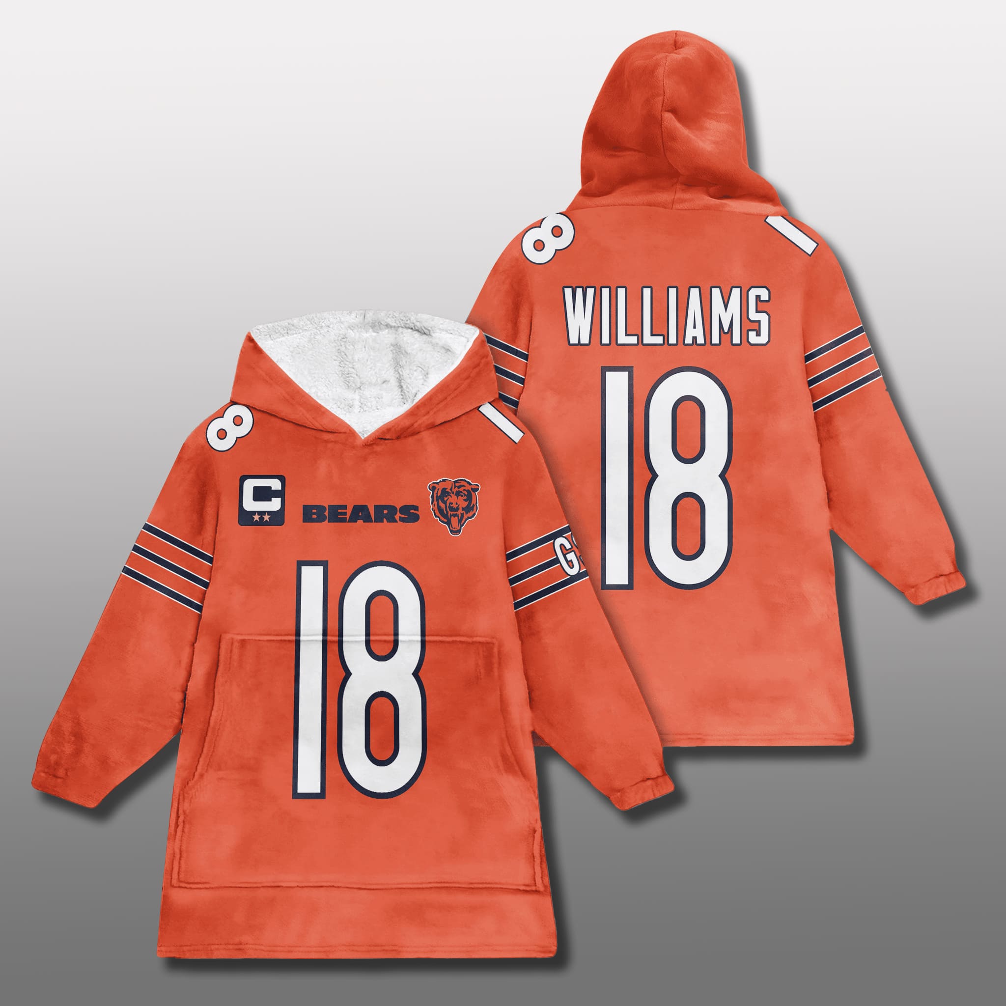 Bears Captain Unisex Blanket Hoodie 2025 2 Chicago Bears Captain Unisex Blanket Hoodie 2025 2
