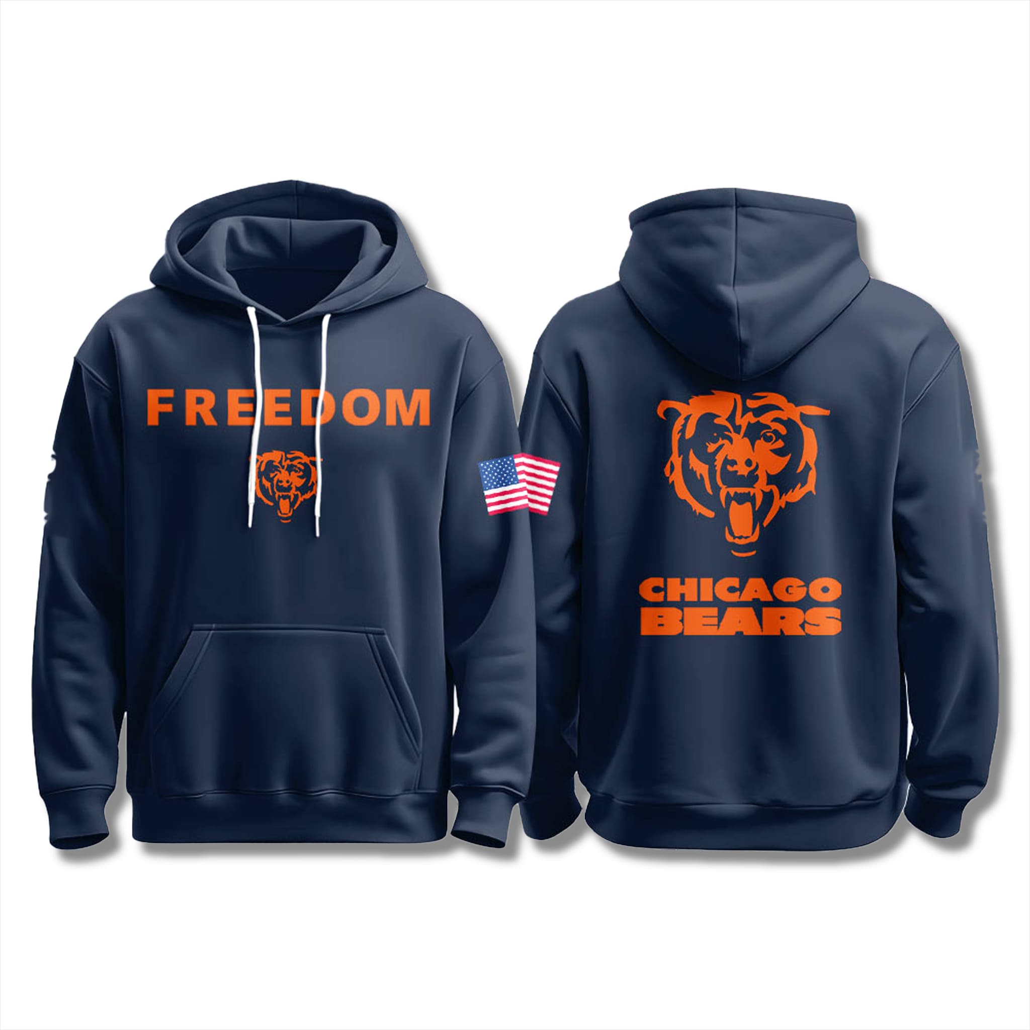 Chicago Bears Charlie Kirk Freedom Hoodie 2025 Chicago Bears Charlie Kirk Freedom Hoodie 2025