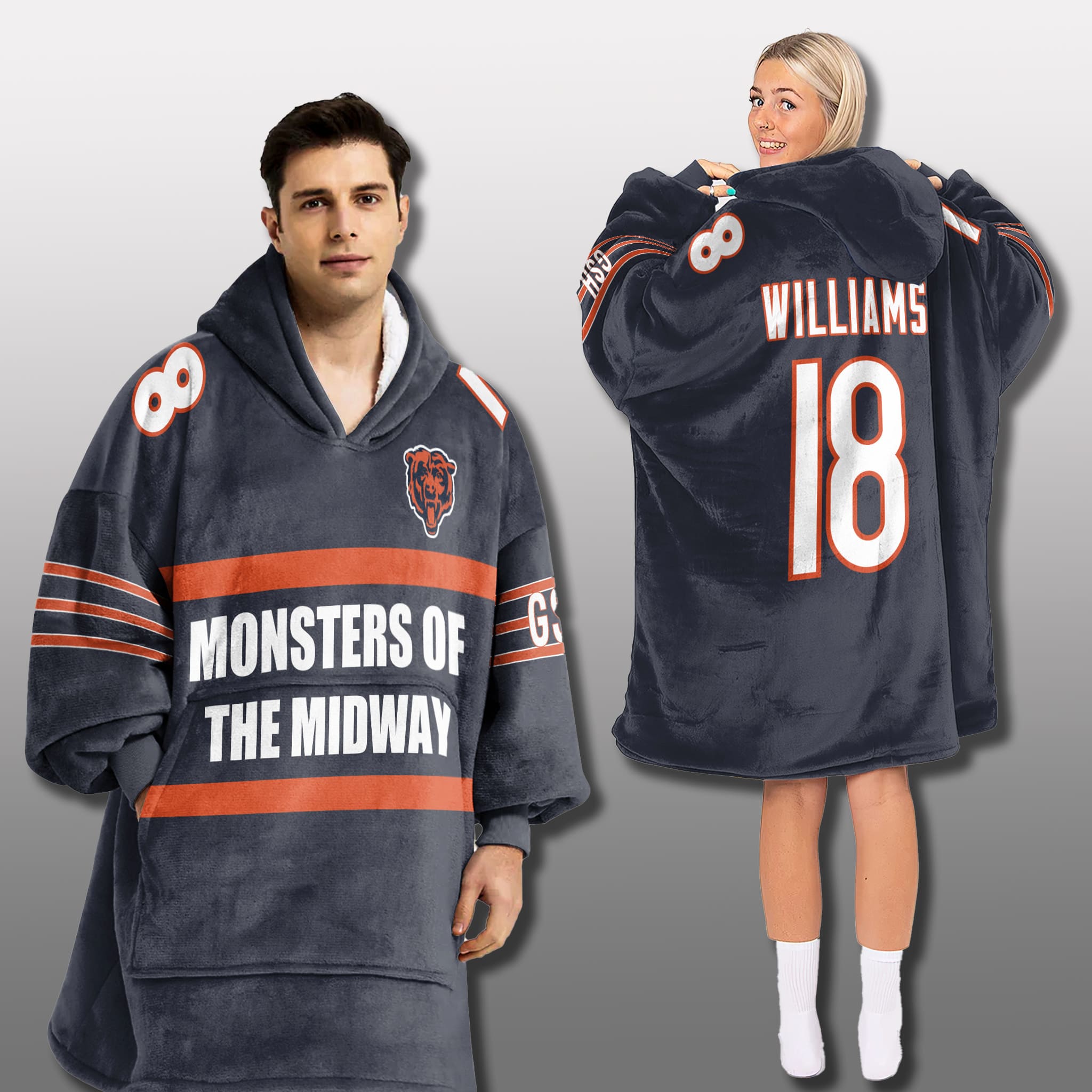 Chicago Bears Monsters Of The Midway Custom Blanket Hoodie 2025 Chicago Bears Monsters Of The Midway Custom Blanket Hoodie 2025