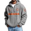 Bears Waffle Quarter Zip Hoodie 2025 7 Chicago Bears Quarter Zip Waffle Hoodie 2025 4