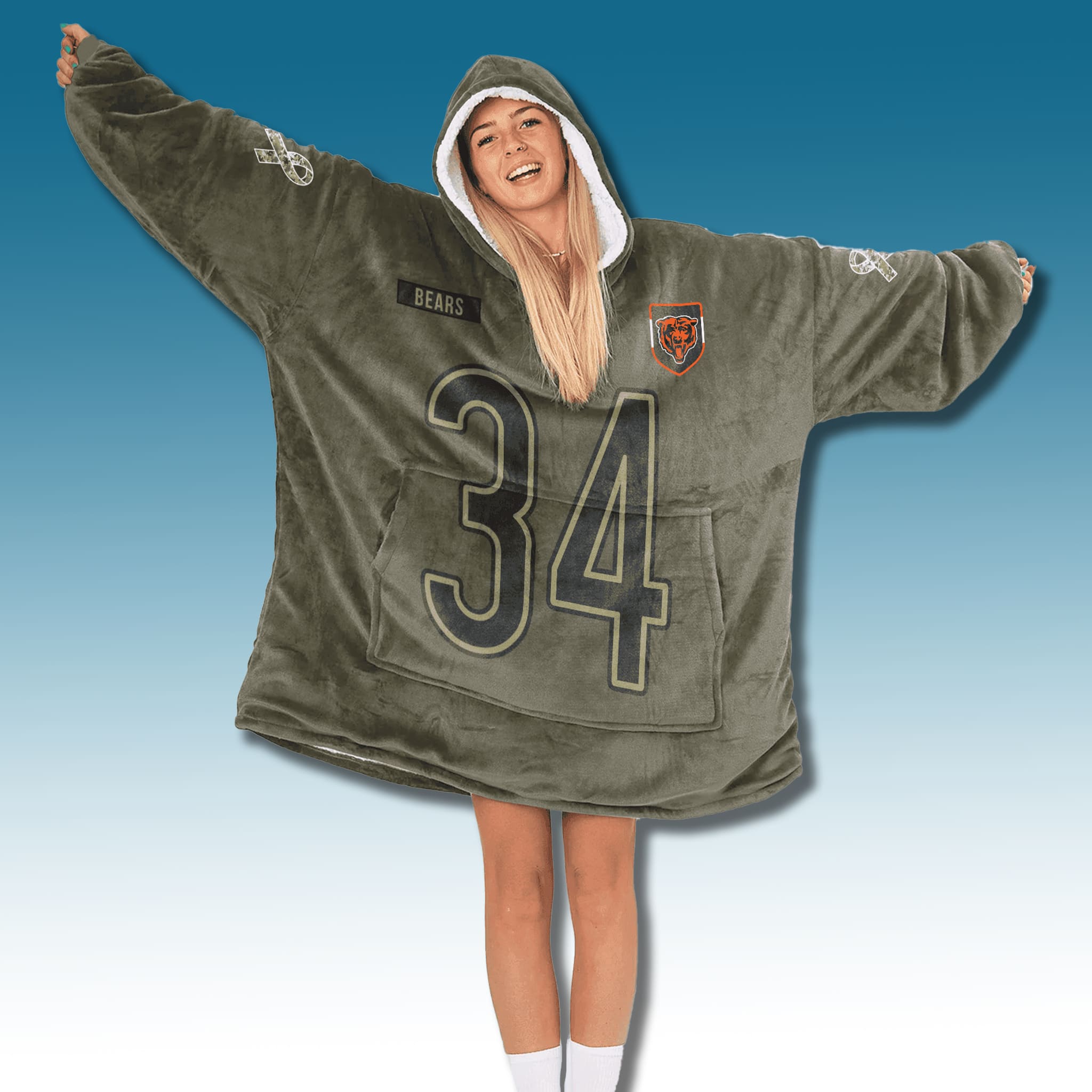 Bears Salute to Service Blanket Hoodie 2025 3 Chicago Bears Salute to Service Blanket Hoodie 2025 3