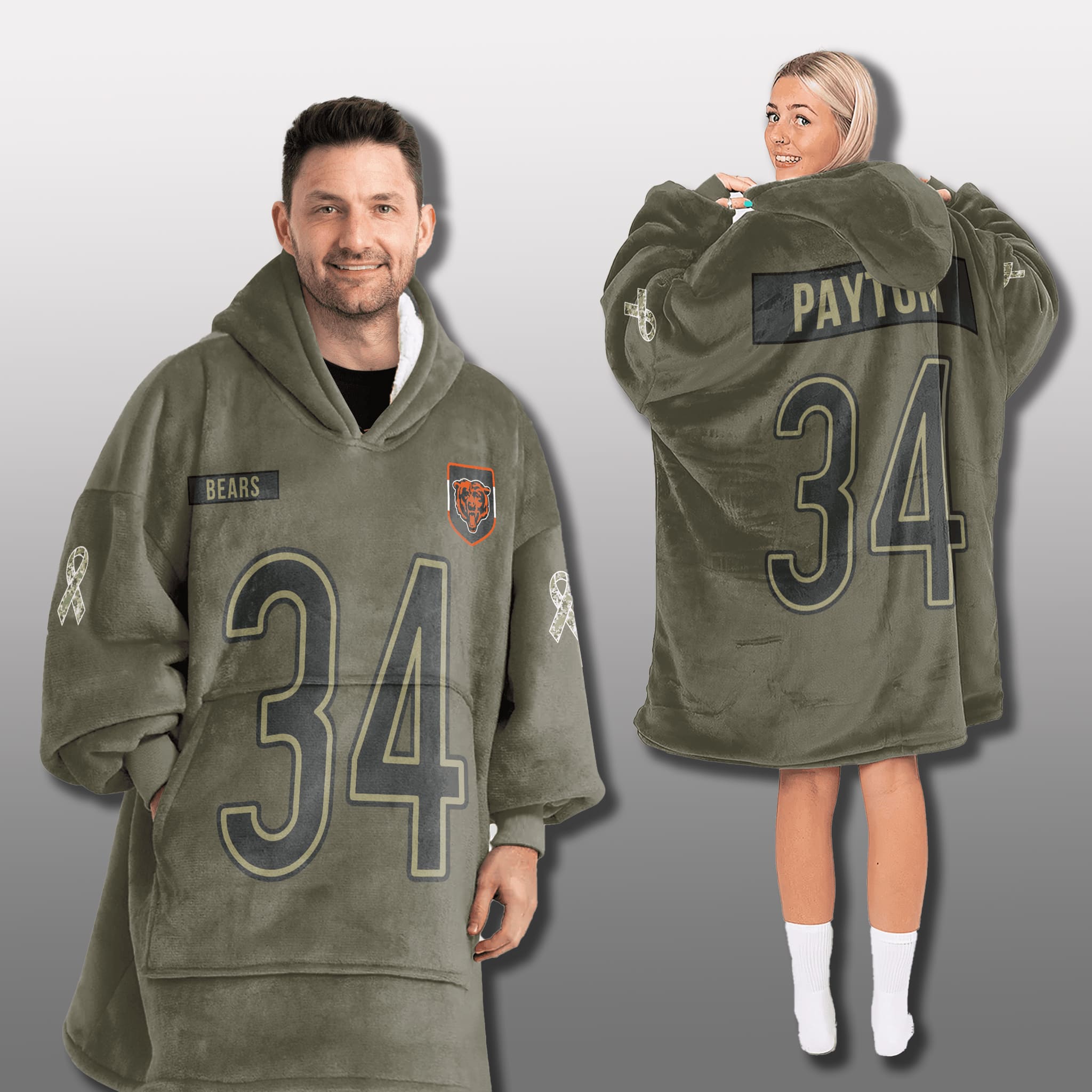 Chicago Bears Salute to Service Blanket Hoodie 2025 Chicago Bears Salute to Service Blanket Hoodie 2025