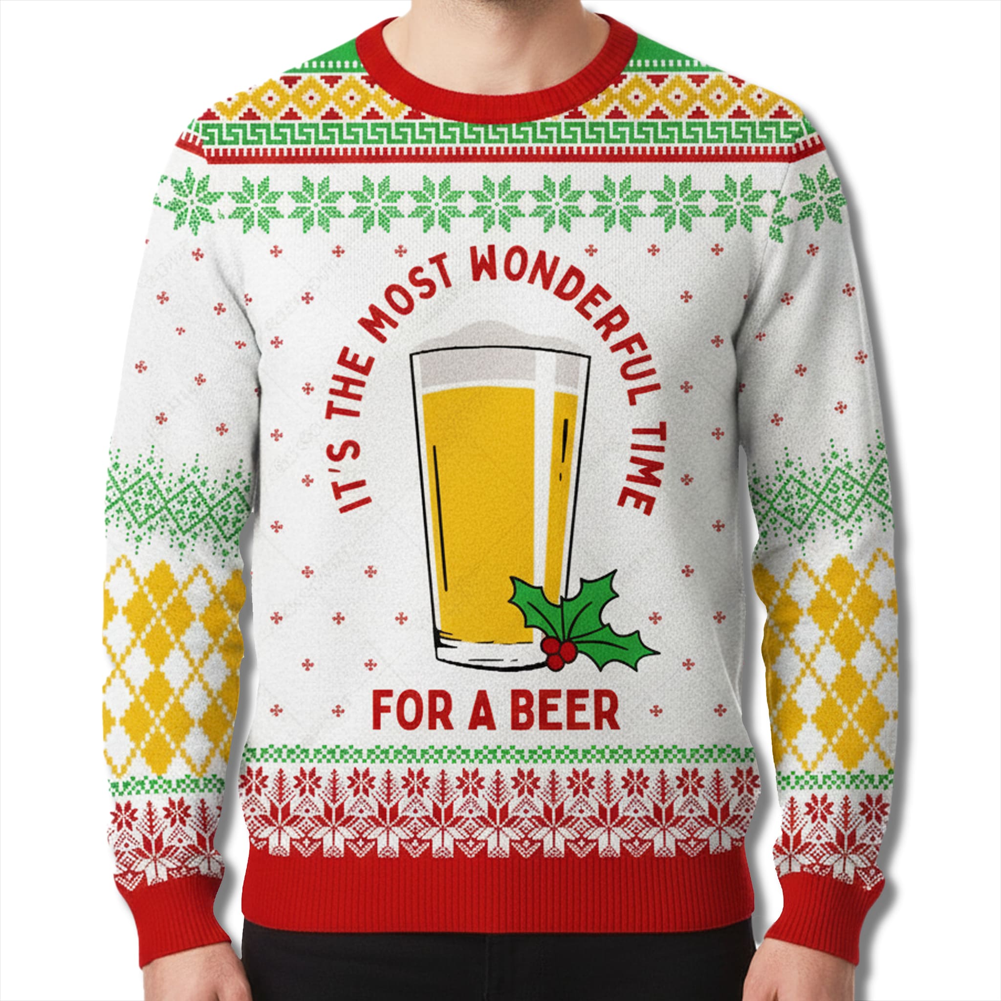 Christmas It's The Most Wonderful Time For A Beer Ugly Sweater 2 Christmas Its The Most Wonderful Time For A Beer Ugly Sweater