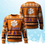 Clemson Tigers Christmas Personalized Ugly Sweater 2025