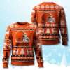 Browns 2025 Ugly Christmas Sweater Custom Name 3 Cleveland Browns 2025 Ugly Christmas Sweater Custom Name
