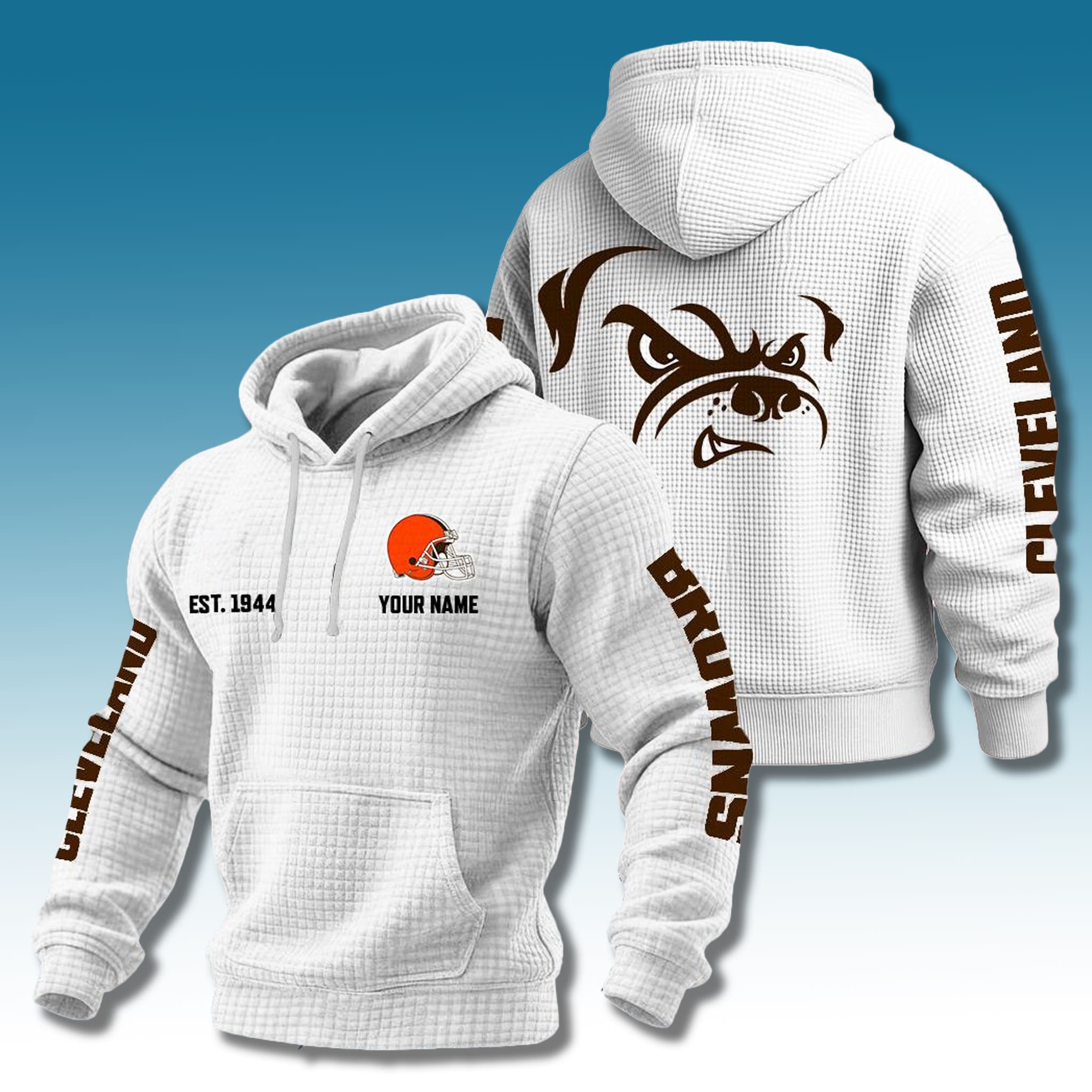 Browns Est 1944 Waffle Hoodie 3 Cleveland Browns Est 1944 Waffle Hoodie