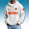 Browns Waffle Quarter Zip Hoodie 2025 5 Cleveland Browns Quarter Zip Waffle Hoodie 2025 3