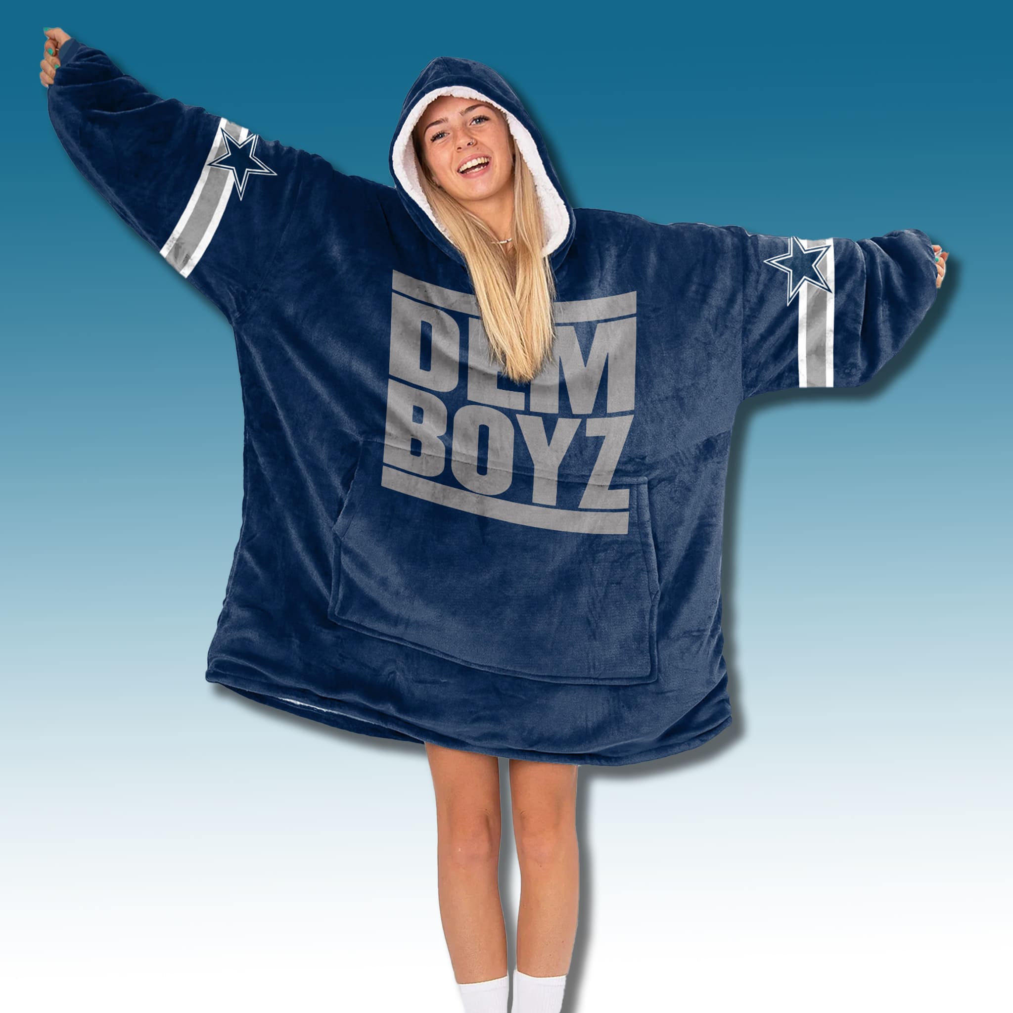 Cowboys Dem Boyz Unisex Blanket Hoodie 3 Dallas Cowboys Dem Boyz Unisex Blanket Hoodie
