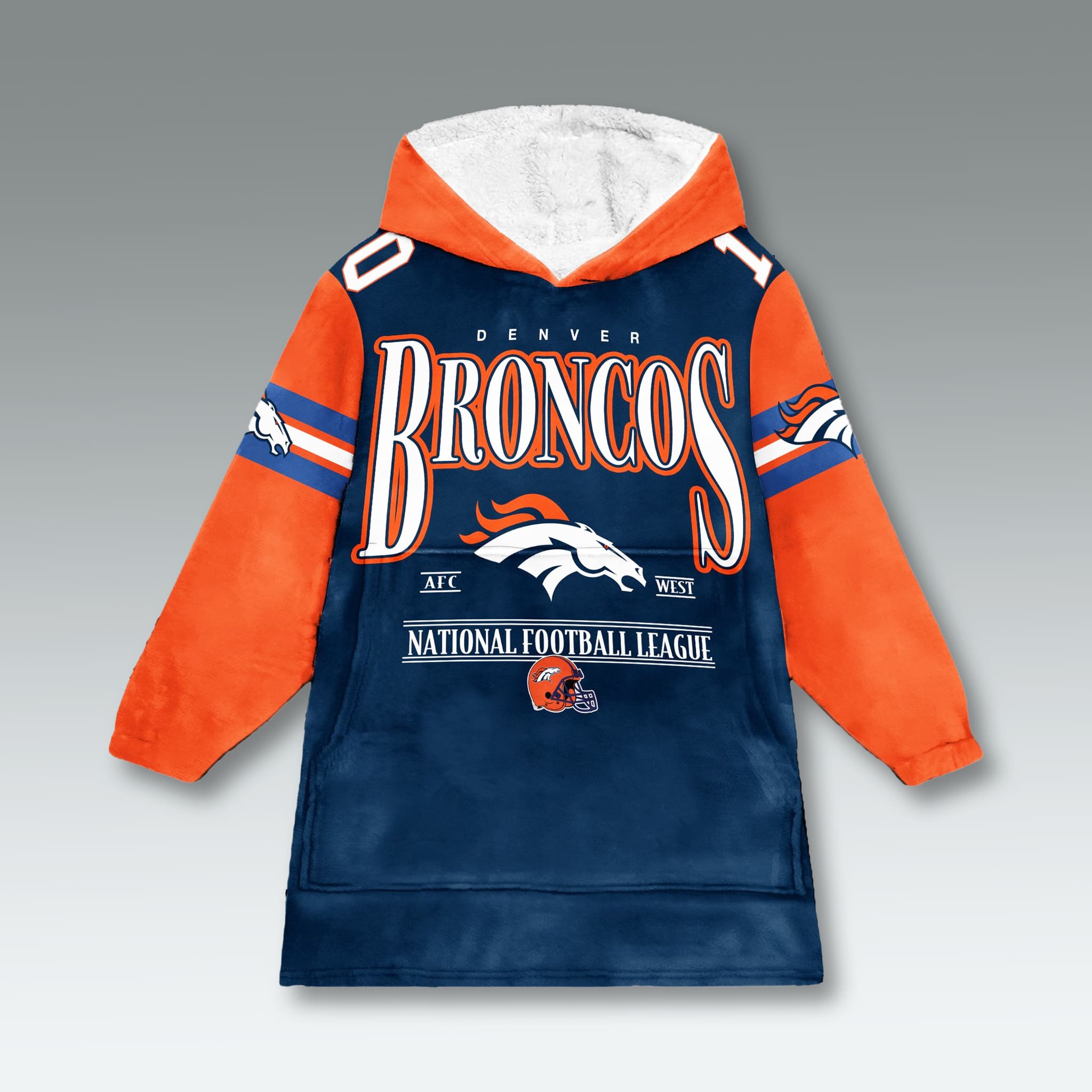 Broncos AFC West Vintage Blanket Hoodie 1 Denver Broncos AFC West Vintage Blanket Hoodie 2