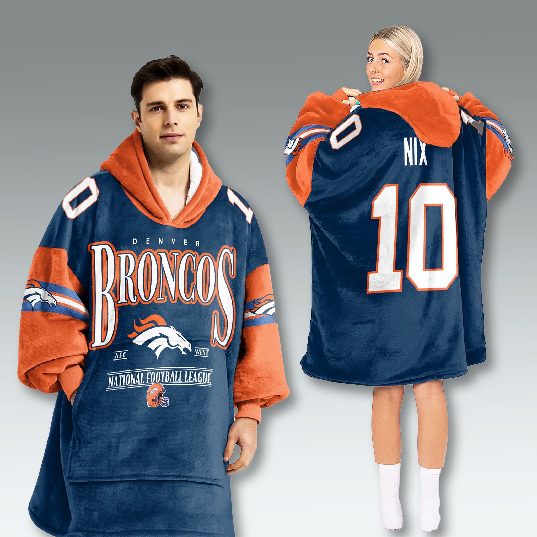Denver Broncos AFC West Vintage Blanket Hoodie Denver Broncos AFC West Vintage Blanket Hoodie