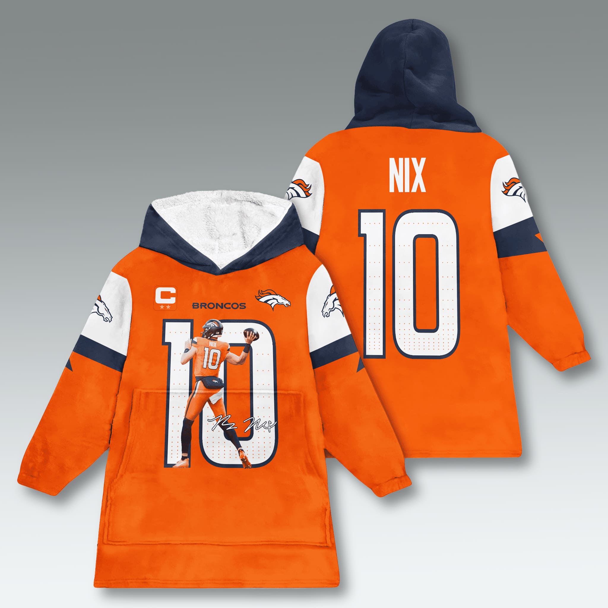 Broncos Bonix 10 Blanket Hoodie 2 Denver Broncos Bonix 10 Blanket Hoodie 3