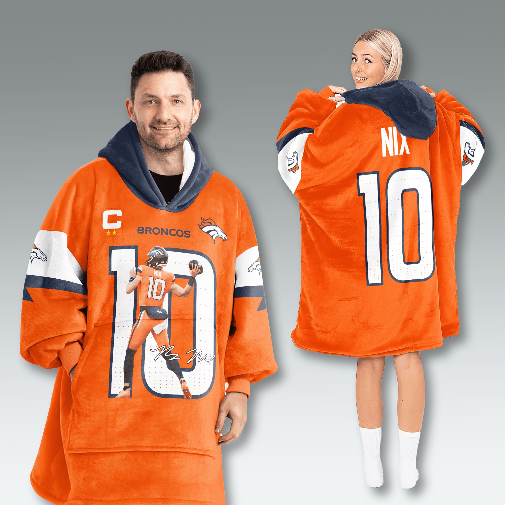 Denver Broncos Bonix 10 Blanket Hoodie 4 Denver Broncos Bonix 10 Blanket Hoodie 4