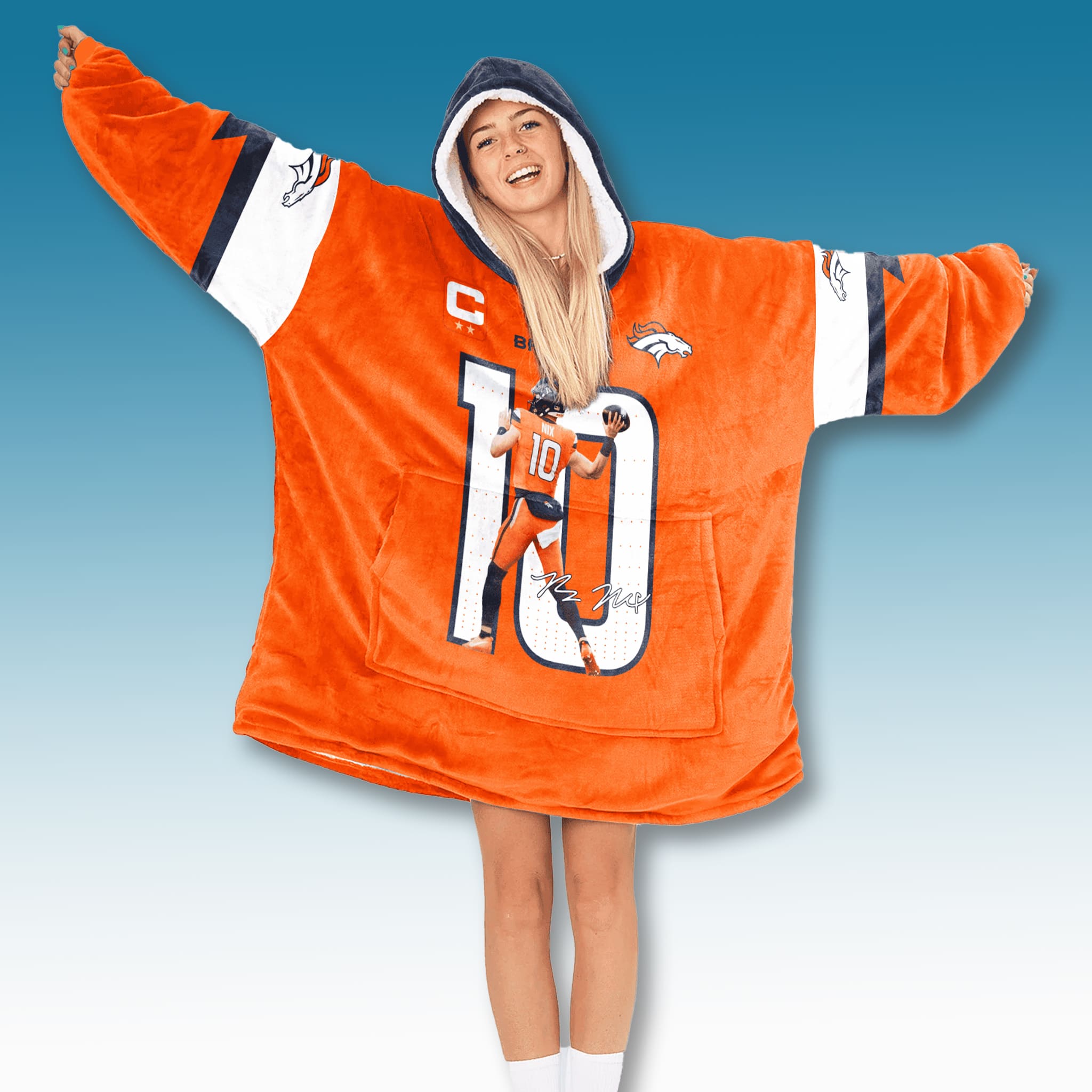 Broncos Bonix 10 Blanket Hoodie 4 Denver Broncos Bonix 10 Blanket Hoodie