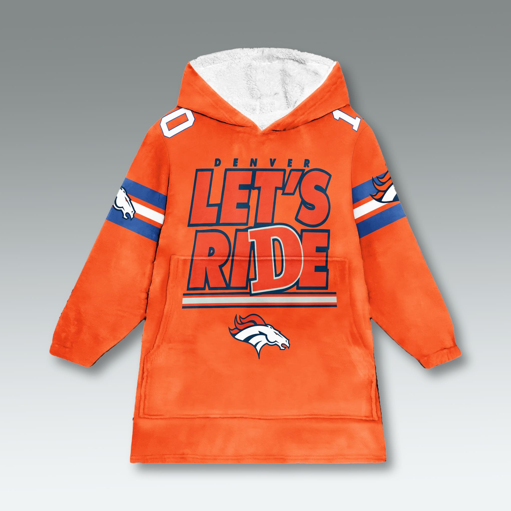 Broncos Let's Ride Unisex Blanket Hoodie 3 Denver Broncos Lets Ride Unisex Blanket Hoodie