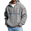 Denver Broncos Quarter Zip Waffle Hoodie 2025 1