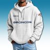 Broncos Waffle Quarter Zip Hoodie 2025 7 Denver Broncos Quarter Zip Waffle Hoodie 2025 4