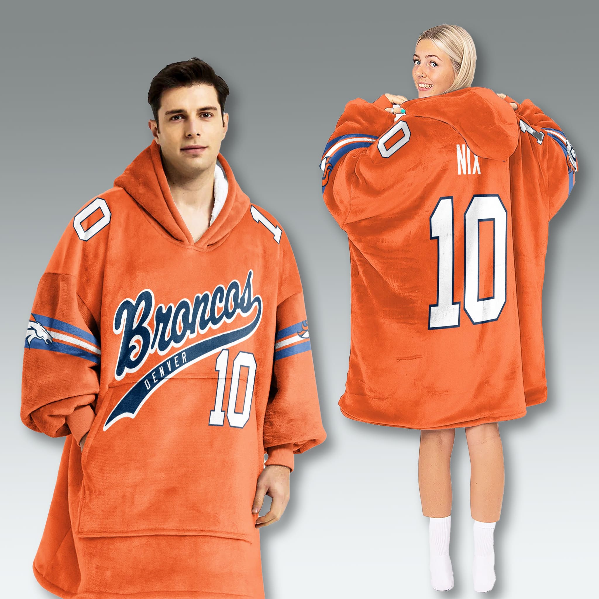 Denver Broncos Retro Unisex Blanket Hoodie 3 Denver Broncos Retro Unisex Blanket Hoodie 3