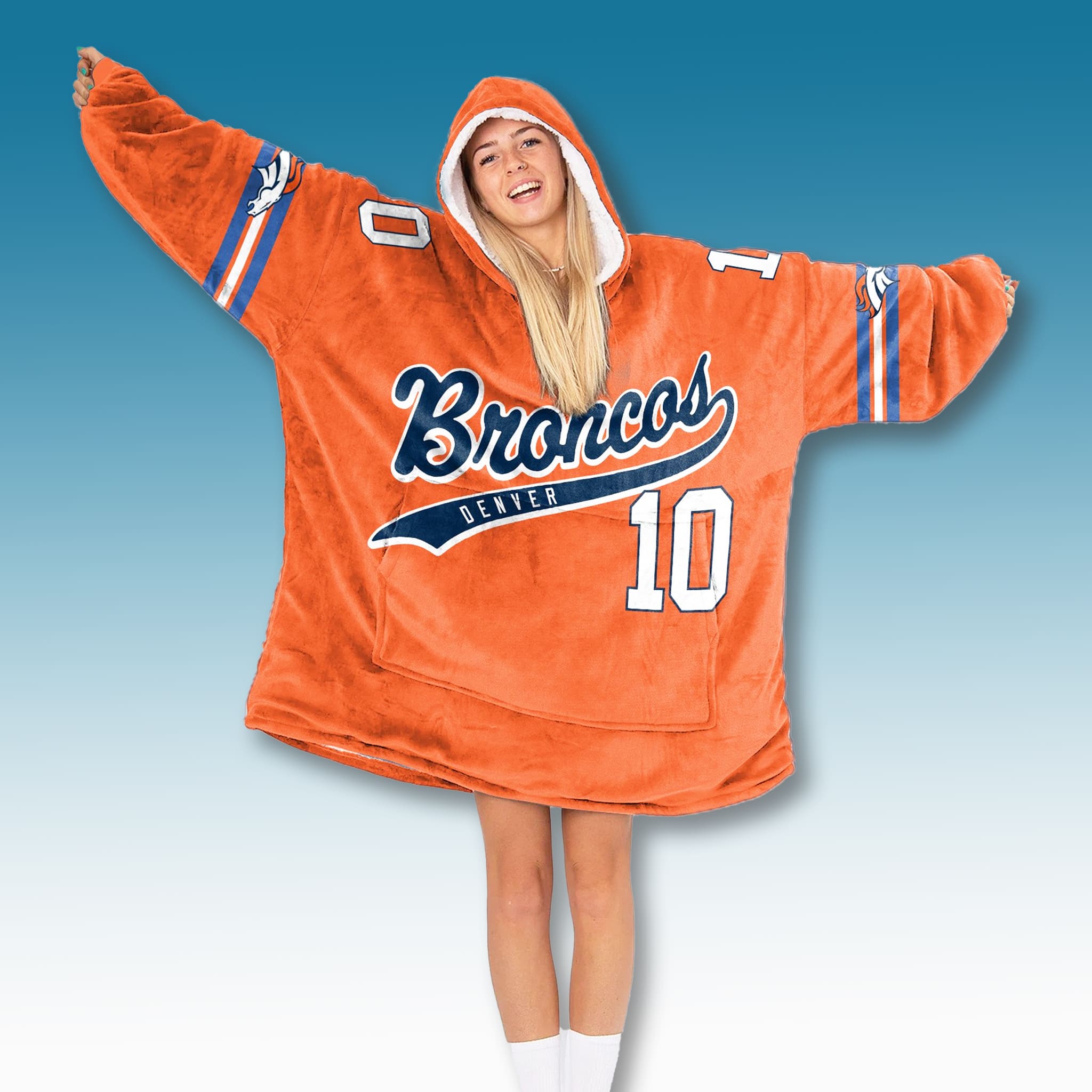 Broncos Retro Unisex Blanket Hoodie 3 Denver Broncos Retro Unisex Blanket Hoodie