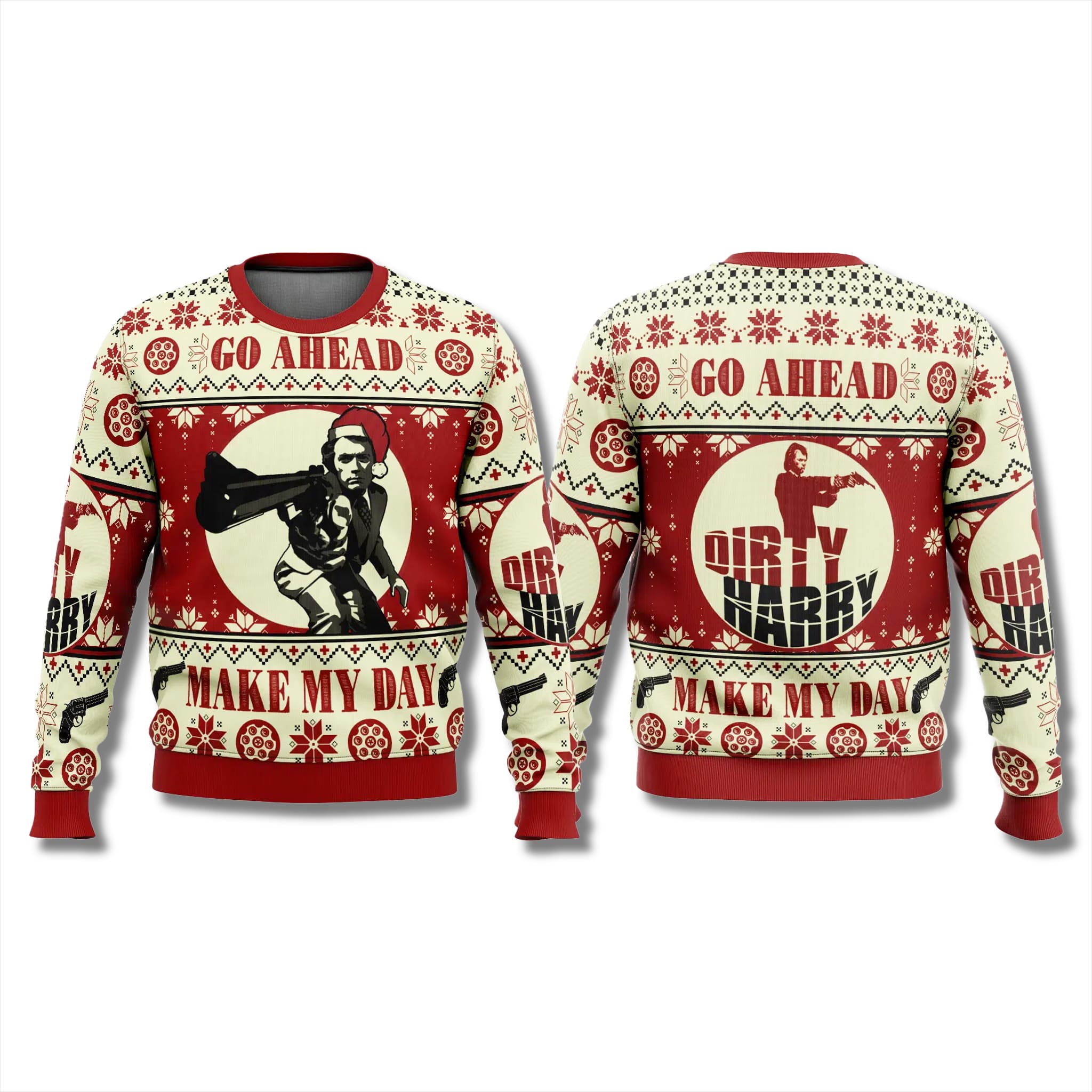 Dirty Harry Go Ahead Make My Day Ugly Christmas Sweater 2 Dirty Harry Go Ahead Make My Day Ugly Christmas Sweater 2