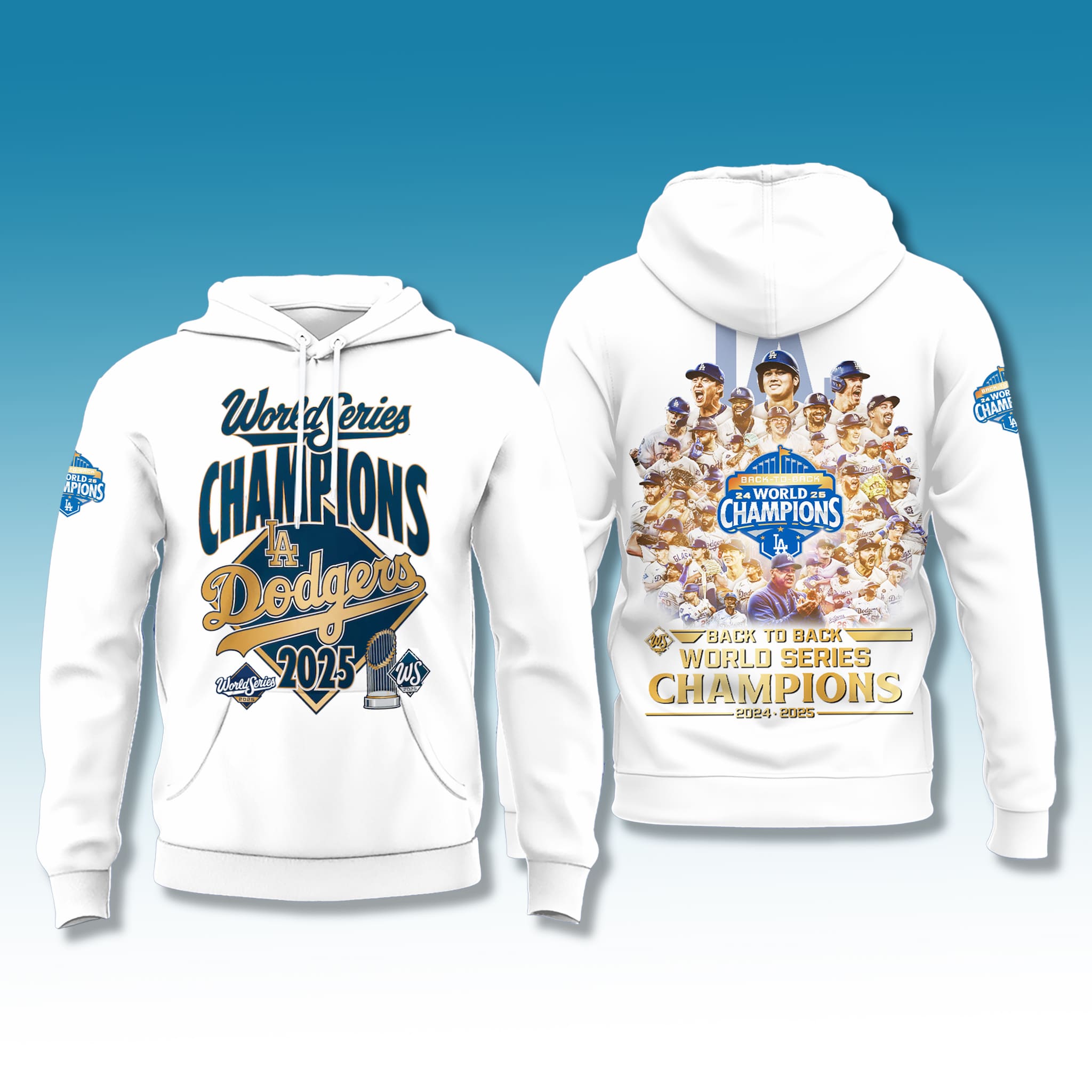 Dodgers World Series Hoodie Back To Back Champions 2025 2 Dodger World Series Hoodie Back To Back Champions 2025 1