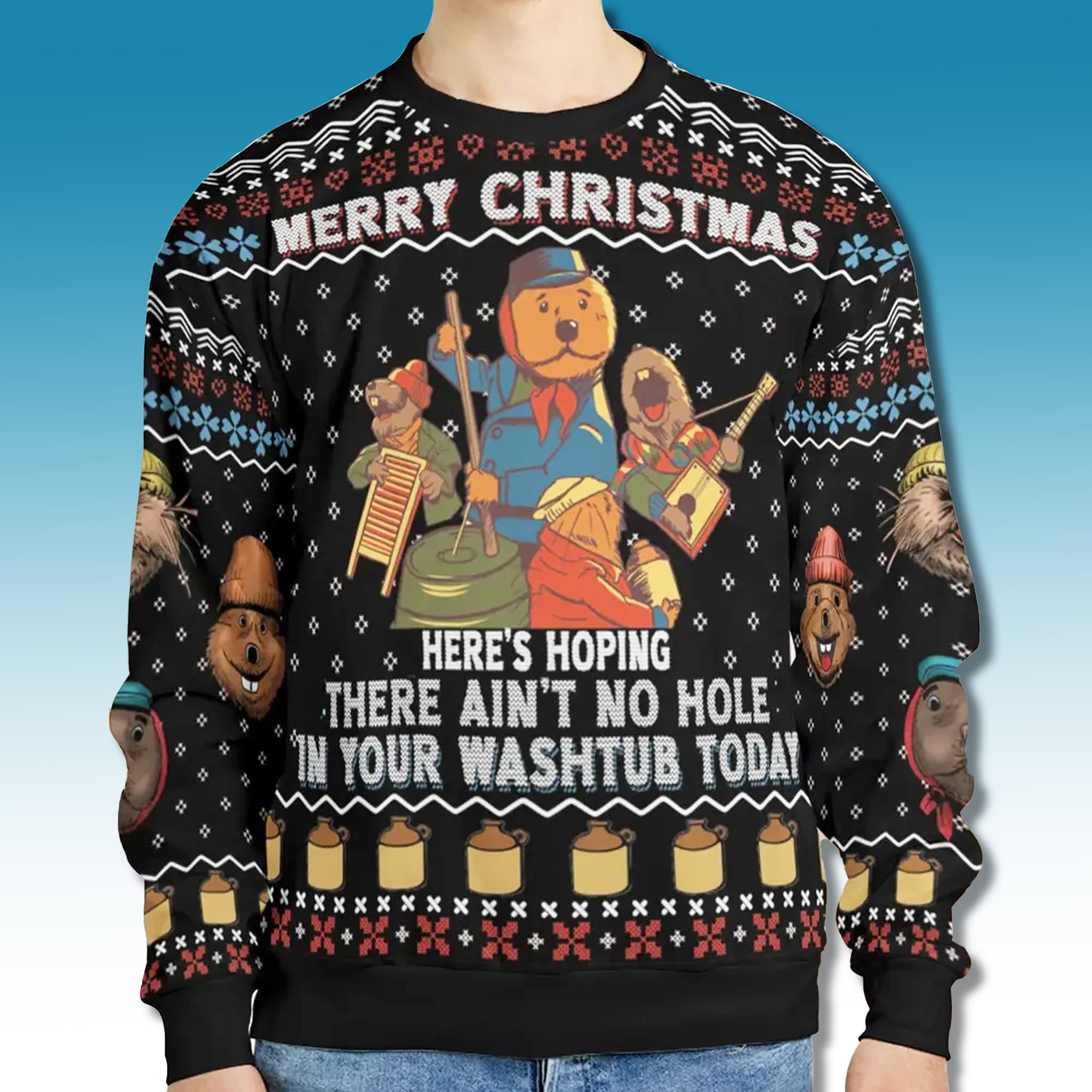 Emmet Otters Jug Band Merry Christmas Ugly Sweater 1 Emmet Otters Jug Band Merry Christmas Ugly Sweater 1