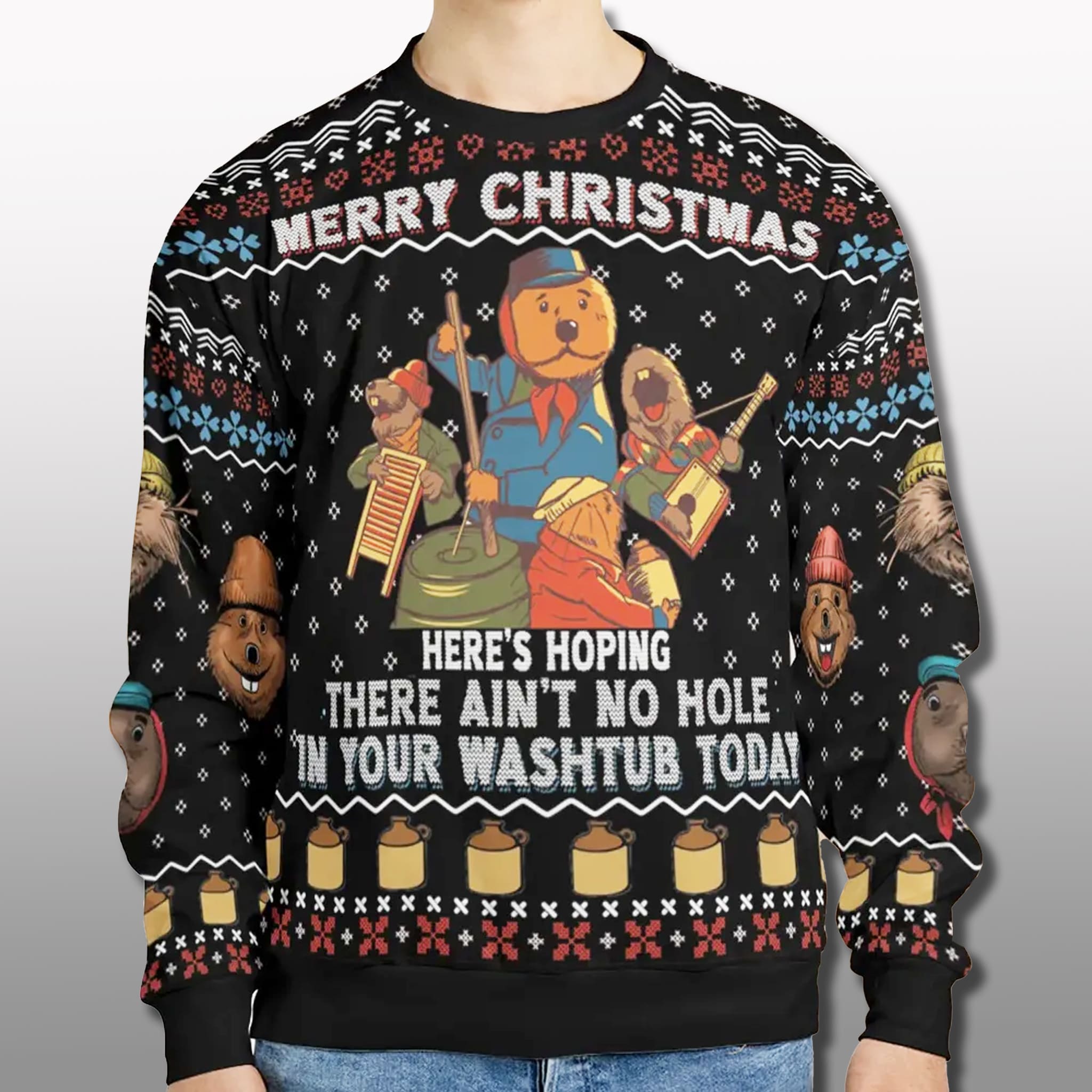 Emmet Otter's Jug-Band Merry Christmas Ugly Sweater 2 Emmet Otters Jug Band Merry Christmas Ugly Sweater