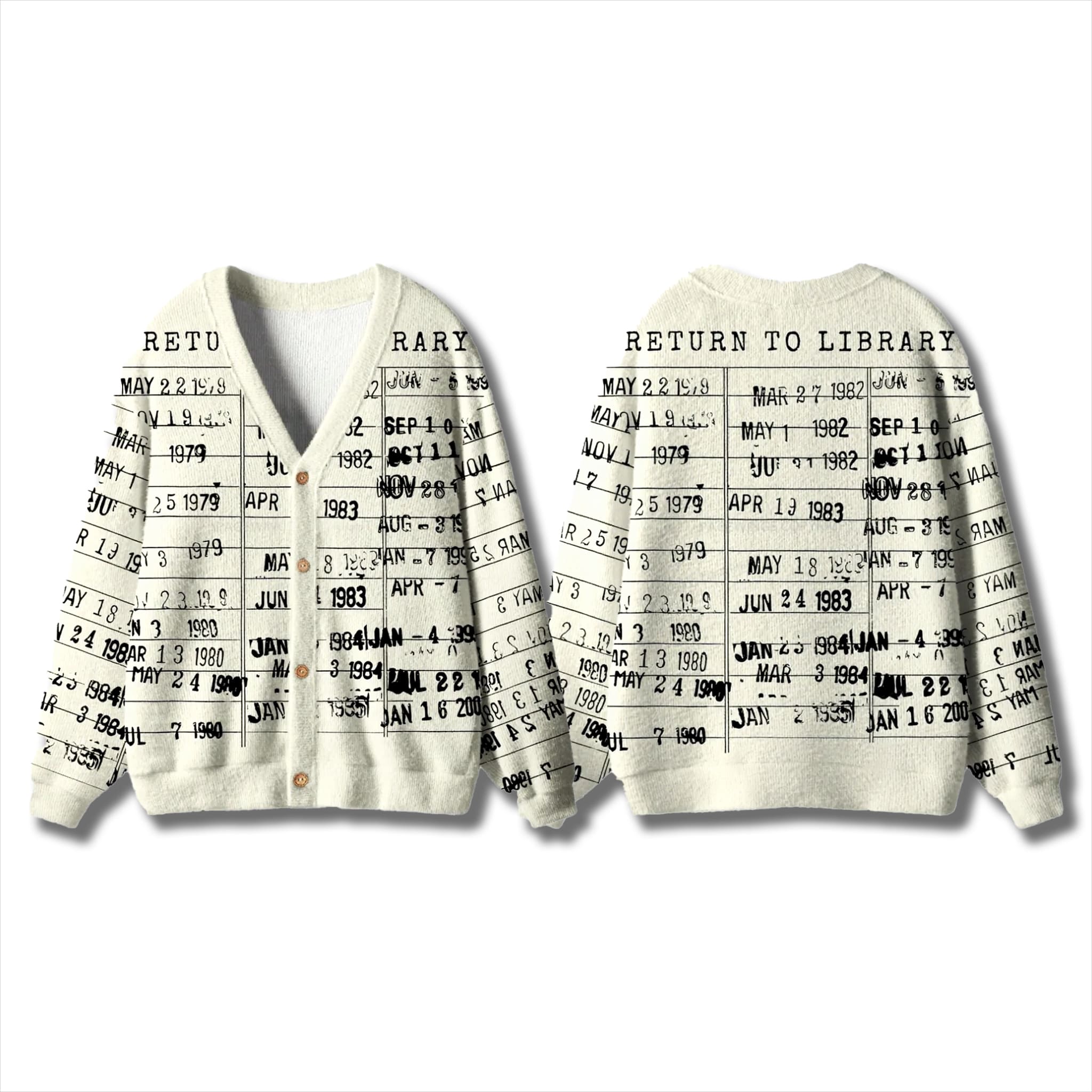 Library Card Book Lovers Cardigan Sweater 2 Library Card Book Lovers Cardigan Sweater 3