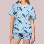 F-Caw-F Crow Silky Satin Pajama Set