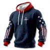 Faith Cross American Flag Waffle Hoodie 1