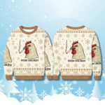 Fried Chicken Smoking Ugly Christmas Sweater