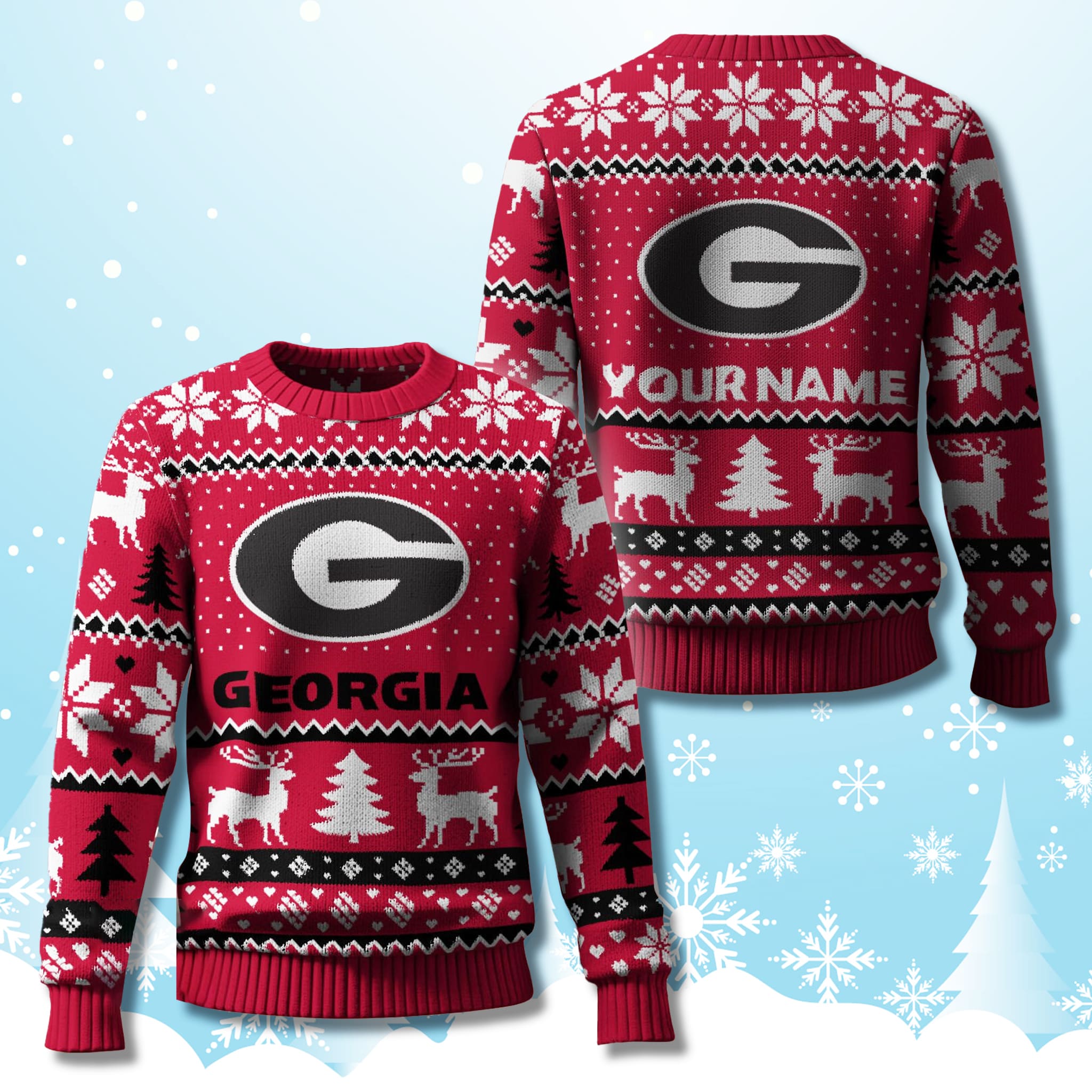 Georgia Bulldogs Christmas Personalized Ugly Sweater 2025 2 Georgia Bulldogs Christmas Personalized Ugly Sweater 2025