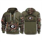 Georgia Bulldogs Military Camo Quarter Zip Hoodie 2025
