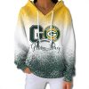 Green Bay Packers 2025 Christmas Gradient Waffle Hoodie