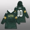 Green Bay Packers Love 10 Unisex Blanket Hoodie 2