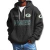 Packers Waffle Quarter Zip Hoodie 2025 4 Green Bay Packers Quarter Zip Waffle Hoodie 2025 2