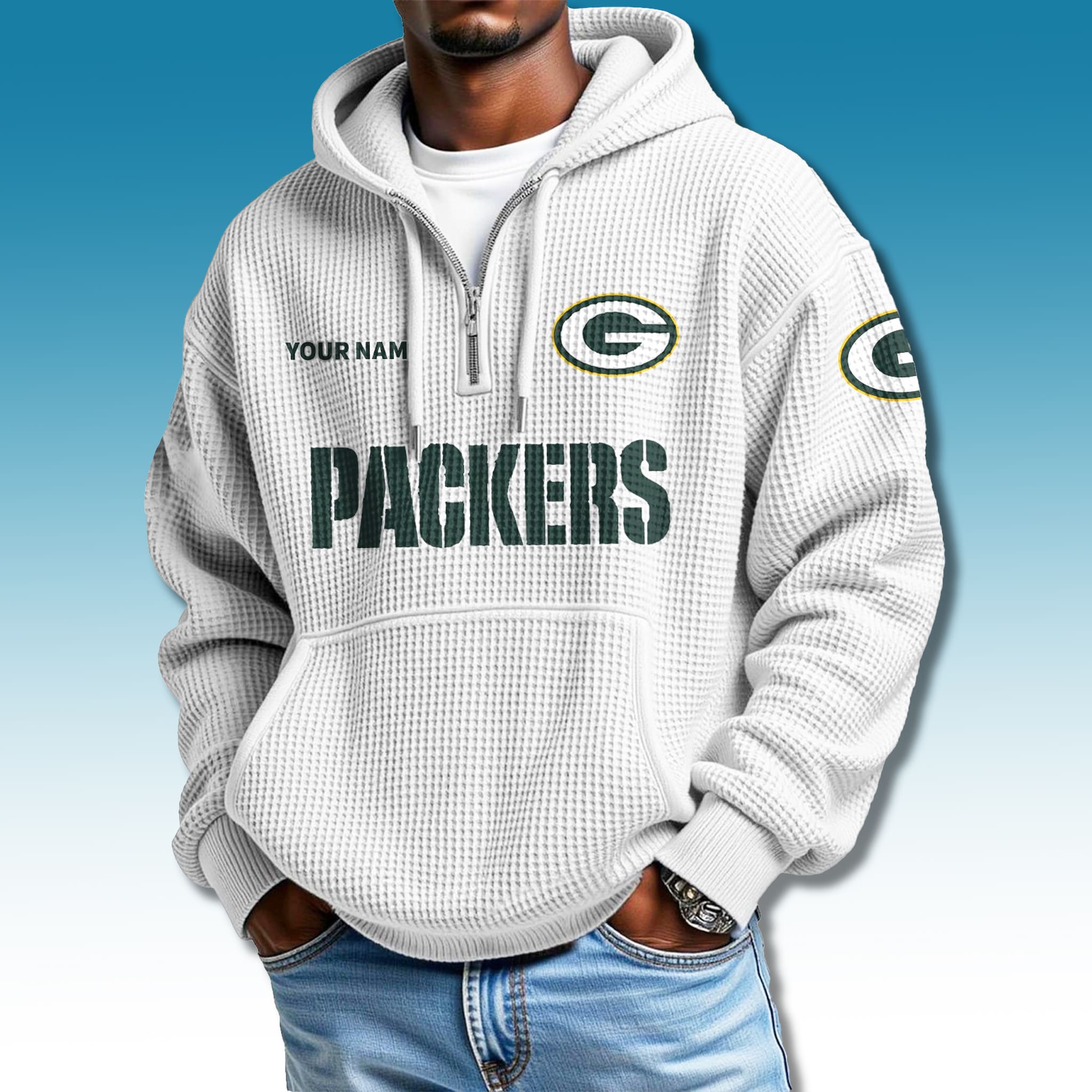 Green Bay Packers Quarter Zip Waffle Hoodie 2025 3 Green Bay Packers Quarter Zip Waffle Hoodie 2025 3
