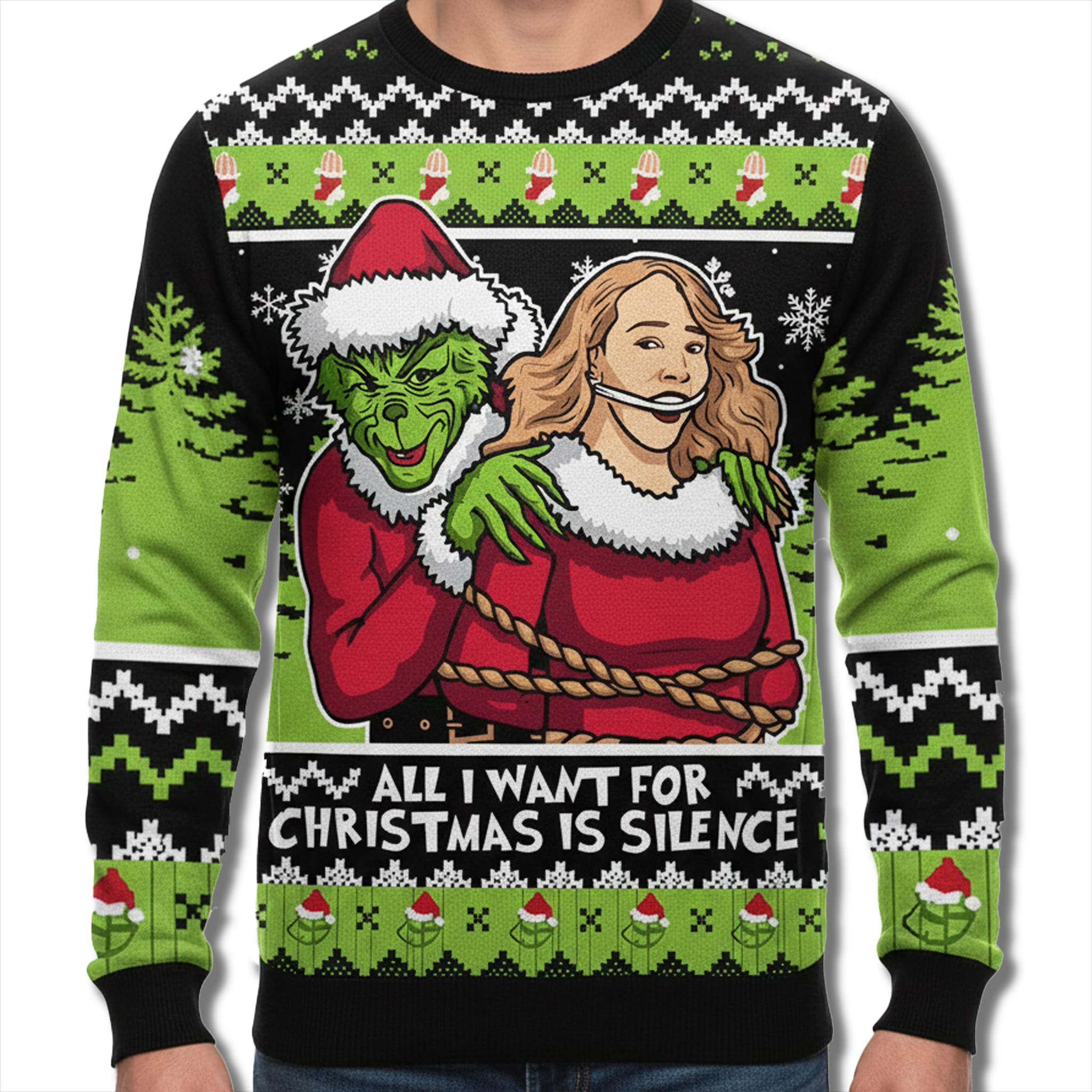 All I Want For Christmas Is Silence Ugly Sweater 1 Grinch All I Want For Christmas Is Silence Ugly Sweater 2