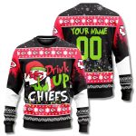Grnch Drink Up Chiefs Ugly Christmas Sweater 2025