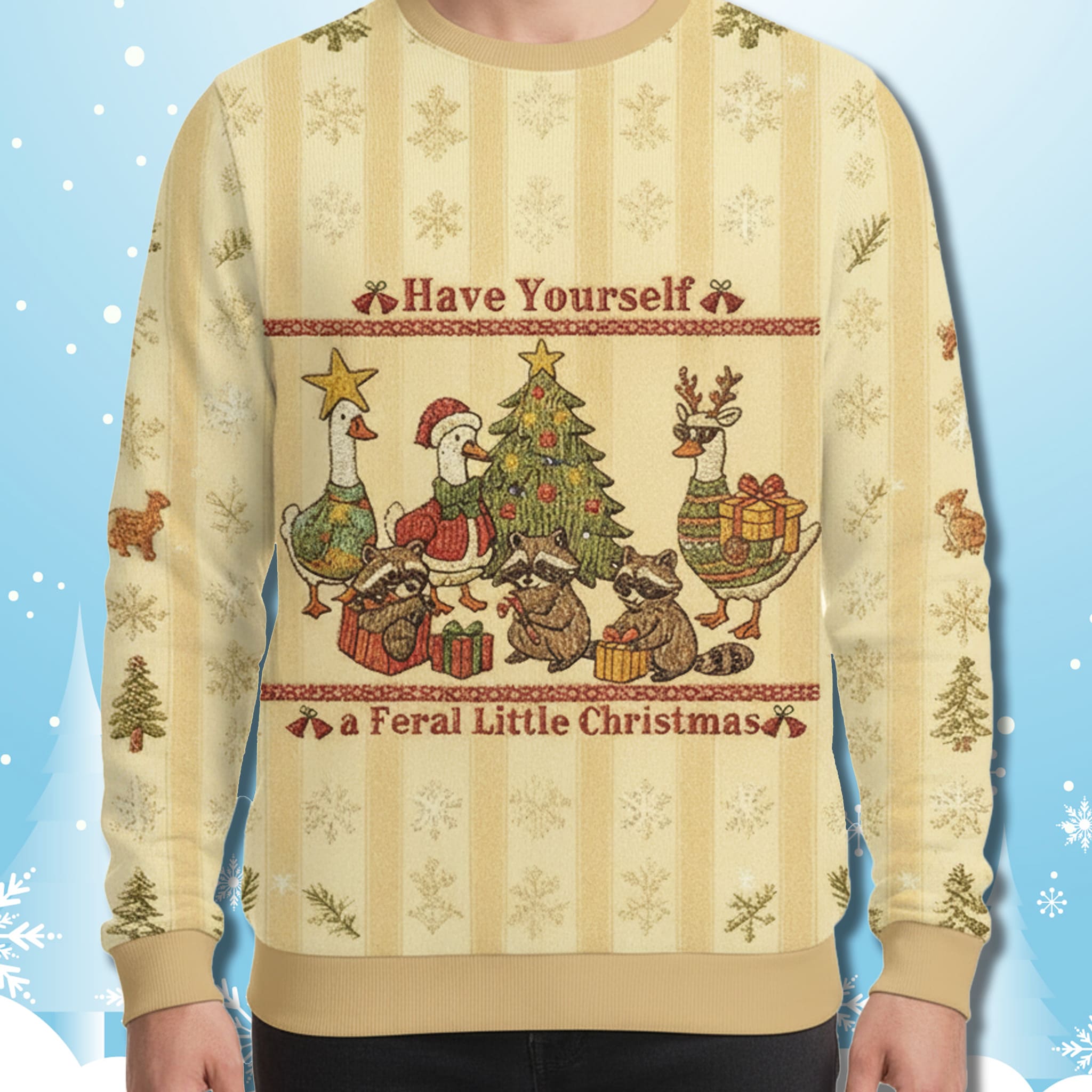 Have Yourself A Feral Little Christmas Animals Ugly Sweater 2 Have Yourself A Feral Litte Christmas Animals Ugly Sweater