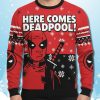 Here Comes Deadpool Ugly Christmas Sweater