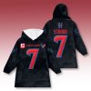 Houston Texans Captain Patch Custom Blanket Hoodie 4