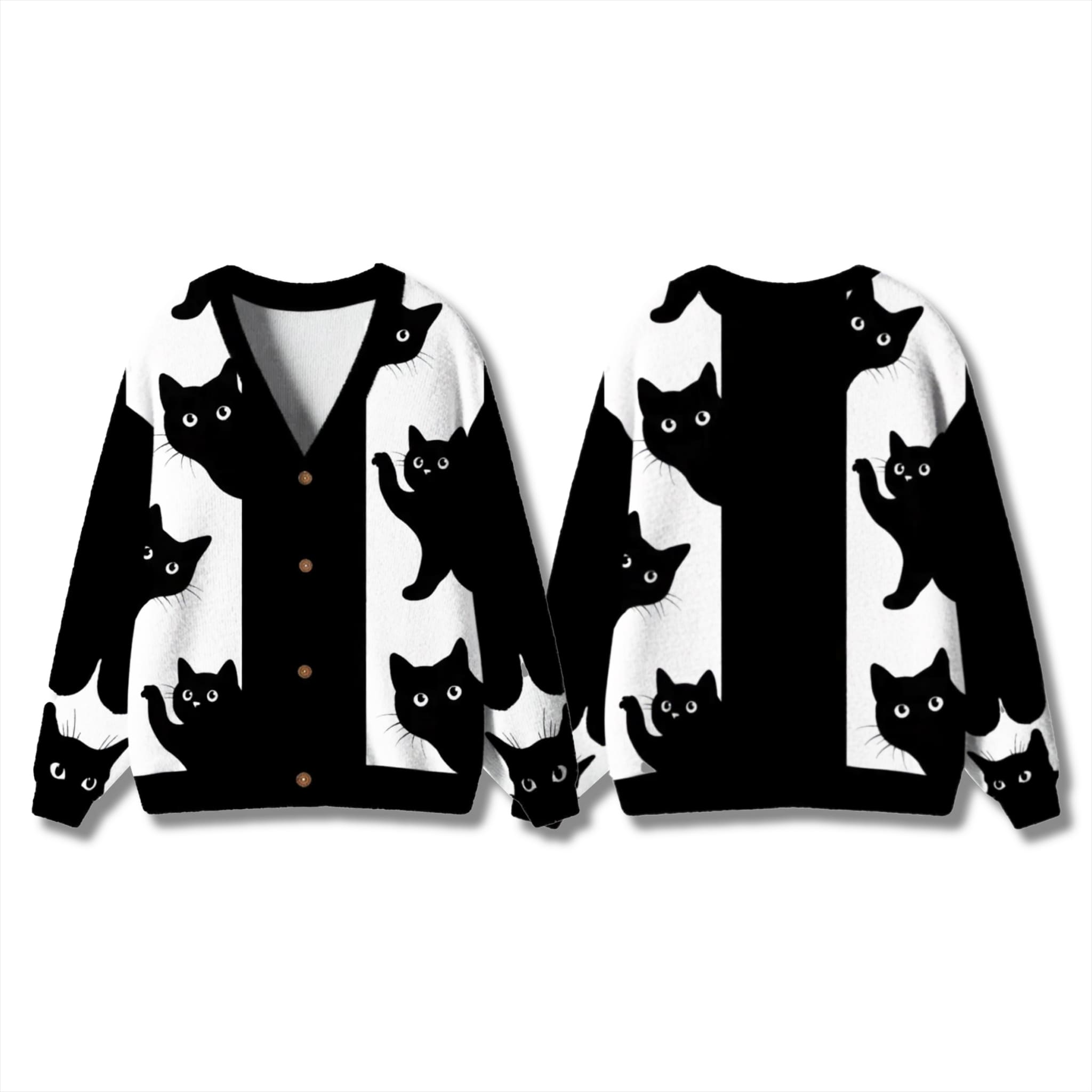 Peekaboo Cats Christmas Cardigan Sweater 2 Peekaboo Cats Christmas Cardigan Sweater 3