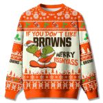 If You Don't Like Browns Merry Kissmyass Ugly Sweater